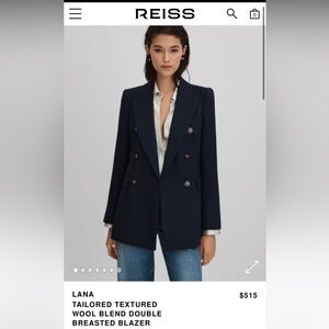 REISS LANA
TAILORED TEXTURED WOOL BLEND DOUBLE BREASTED BLAZER